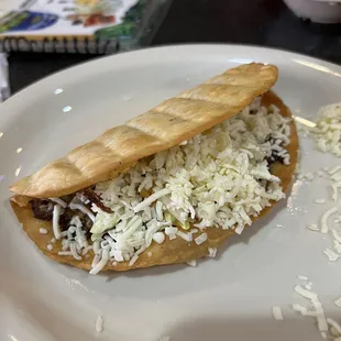 Ground beef fried flour taco