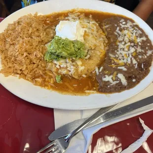 Enchiladas rancheras plate