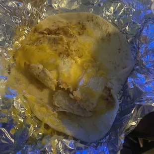 Sliced American cheese, meat that tasted rotten