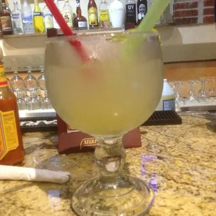 Choose the double barrel straw, or the magnum