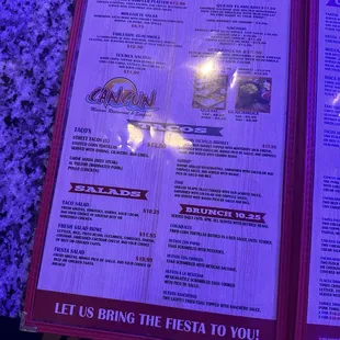menu