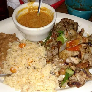 The special, mixed fajitas with steamed veggies, kind of wierd but was good. The sauce was good.$9