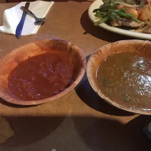 They will bring spicy salsa upon request (right)