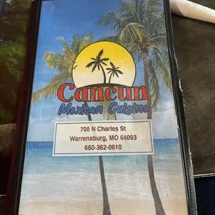 a menu for a restaurant