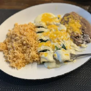 3 Sour Cream and Spinach Enchiladas