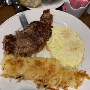 Steak and eggs, biscuits and gravy. Breakfast time! $9.49