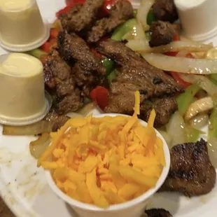Sizzling fajita platter for two