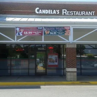 the front of the restaurant