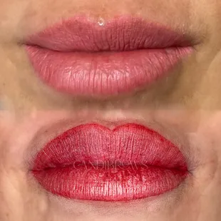 Lip blush color refresh and reshape after 1 year
