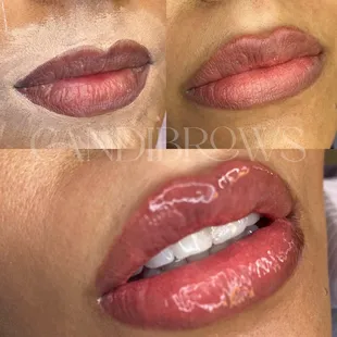 Dark lip neutralization with blush