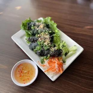 Vietnamese Grilled Beef wrapped in betel leaves