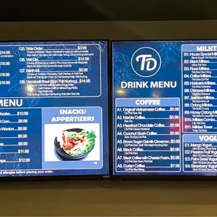 Menu as of 11/21/22