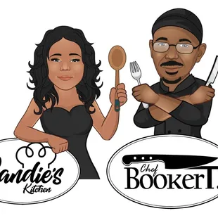 a man and a woman holding a knife and fork