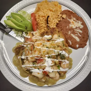 Fish and shrimp Chile rellenos