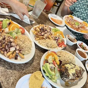 a table full of food