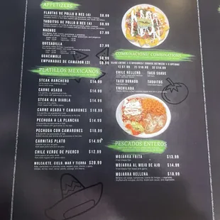 Appetizers, platillos mexicanos, pescados enteros.