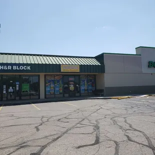 an empty parking lot