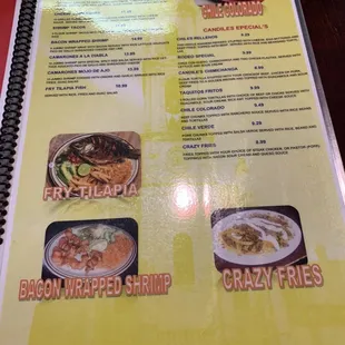 the menu