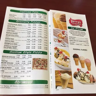 Pizza and ice cream! Didn't get the other side