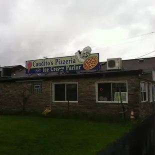 the front of the building