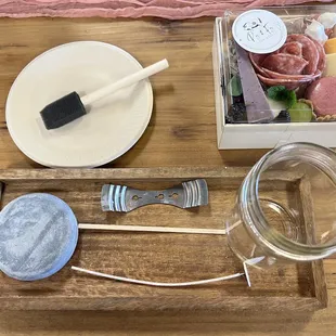 Candle &amp; Stone Painting bundle with a personal charcuterie box. :-)