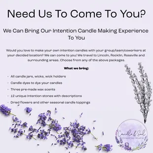 Schedule your candle making party today!