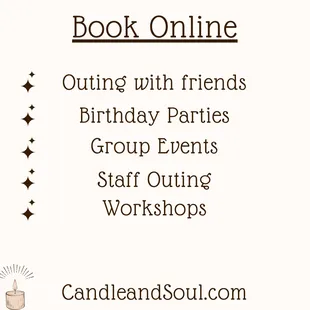 Book online at candleandsoul.com