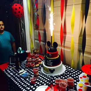 Best photo taken of my sons first birthday party thanks to this awesome cake made by candle light bakery!!