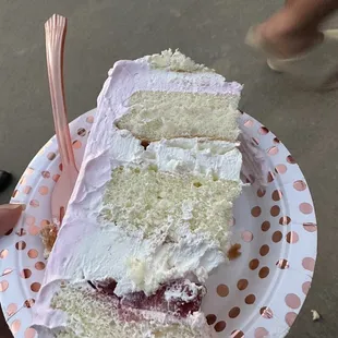 Half filled cake.