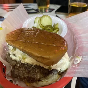 Jalapeno cream cheese burger