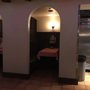 Booth at the Candlelite Inn