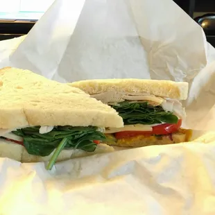 a sandwich in a wrapper