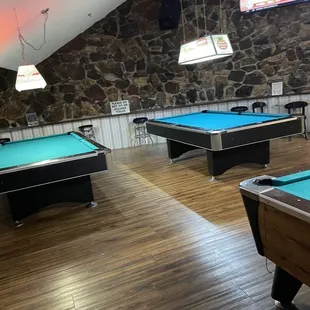 pool tables and tvs