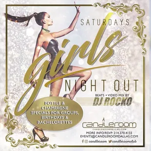 Saturdays are #GirlsNightOut with Great Specials for Groups of Ladies. Contact us for more details!