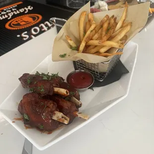 The rooftop bar is awesome!!!  These are the Pork Lollies and they were so yummy and tender.