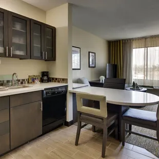 All suites have a full kitchen and refrigerator.