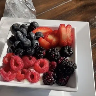 Fruit, yogurt, and granola