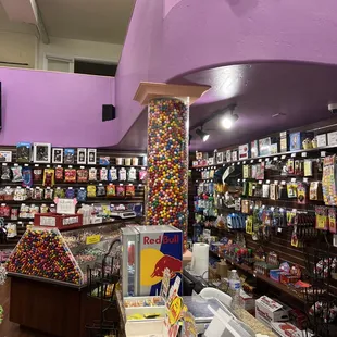 the inside of a candy shop