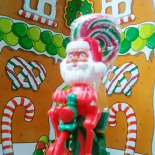 a close up of a santa claus figurine