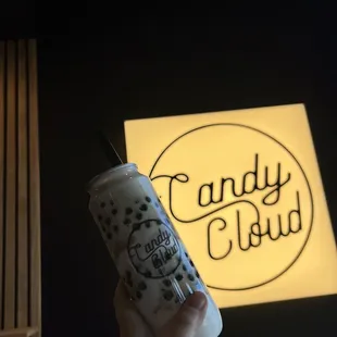 Brown sugar boba ice cream drink