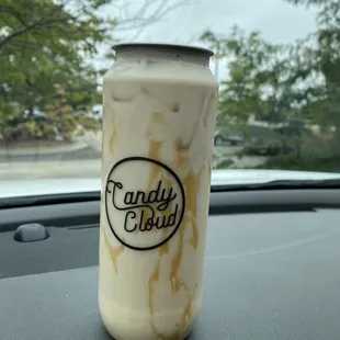 Iced chai with caramel drizzle!! I couldn&apos;t stop drinking it