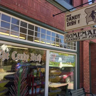 the front of a candy shop