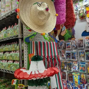a mexican sombren and sombren in a store