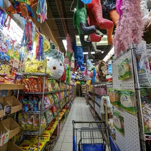 a shopping cart in a grocery store