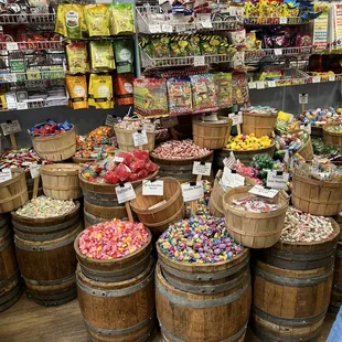 a variety of candys in a store
