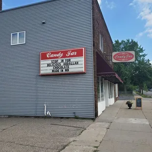 the front of the building