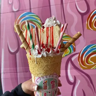 Strawberry cheesecake gourmet biggie shake!