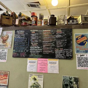 Menu and decor