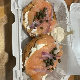 Lox bagel, shared half w hubby