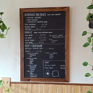 soup sandwich and pastries menu
